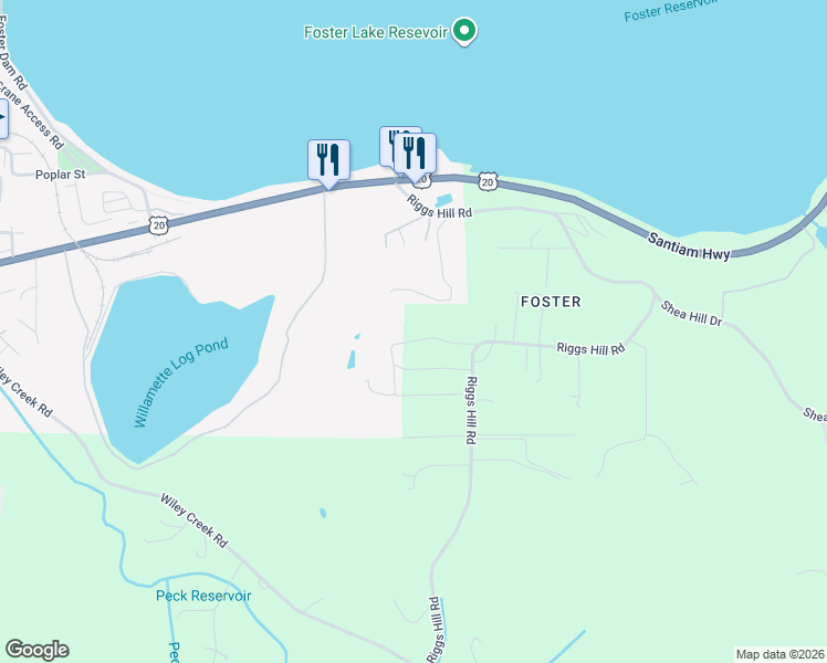 map of restaurants, bars, coffee shops, grocery stores, and more near 43777 Viewpoint Lane in Linn County