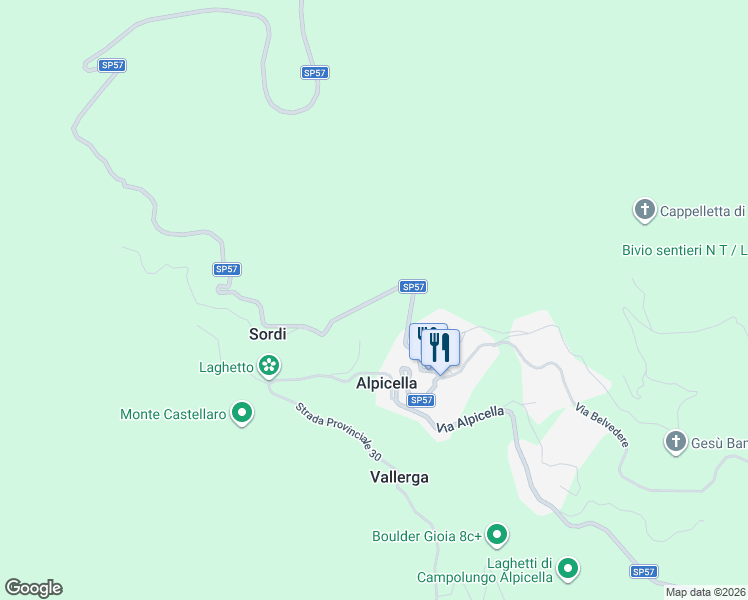 map of restaurants, bars, coffee shops, grocery stores, and more near Strada Provinciale 57 in Savona