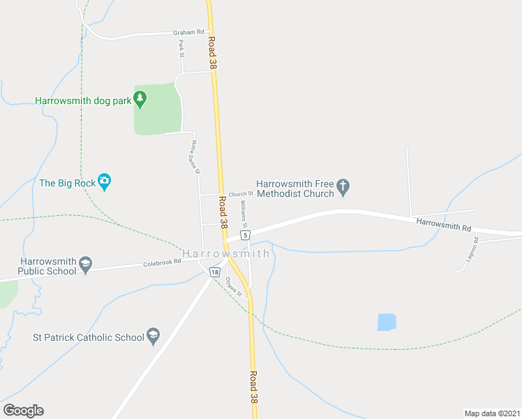 map of restaurants, bars, coffee shops, grocery stores, and more near 3964 Harrowsmith Road in Harrowsmith