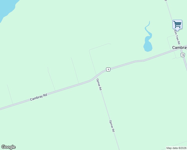 map of restaurants, bars, coffee shops, grocery stores, and more near 1361 Opmar Road in Kawartha Lakes