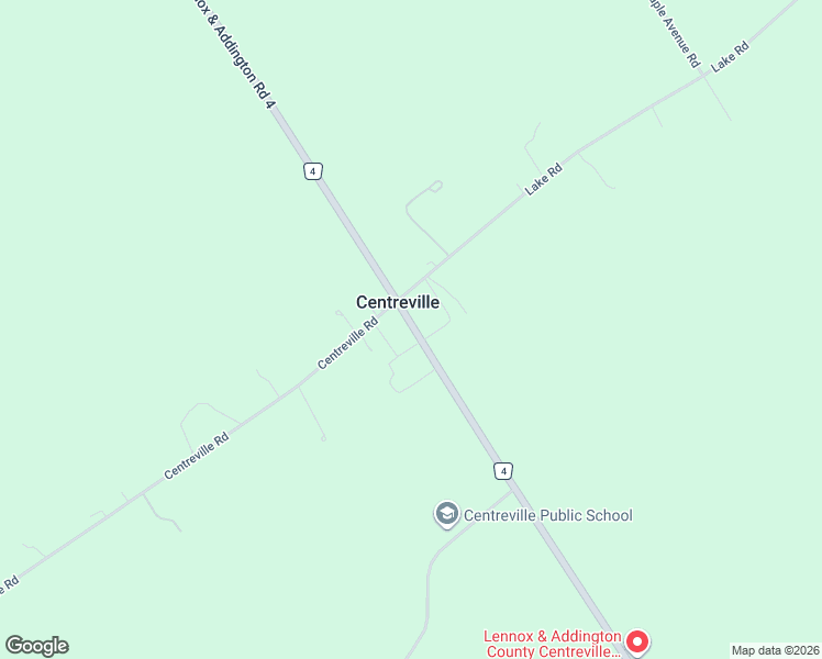 map of restaurants, bars, coffee shops, grocery stores, and more near 4520 Lennox and Addington County Road 4 in Centreville