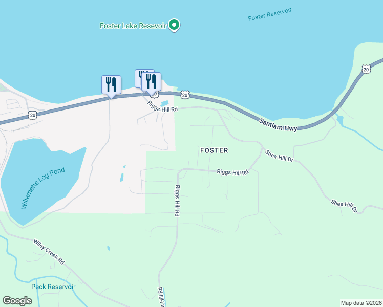 map of restaurants, bars, coffee shops, grocery stores, and more near 27720 Riggs Hill Road in Linn County