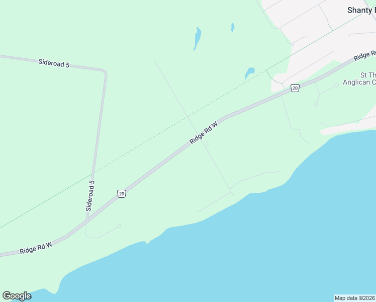 map of restaurants, bars, coffee shops, grocery stores, and more near 2447 Ridge Road West in Shanty Bay