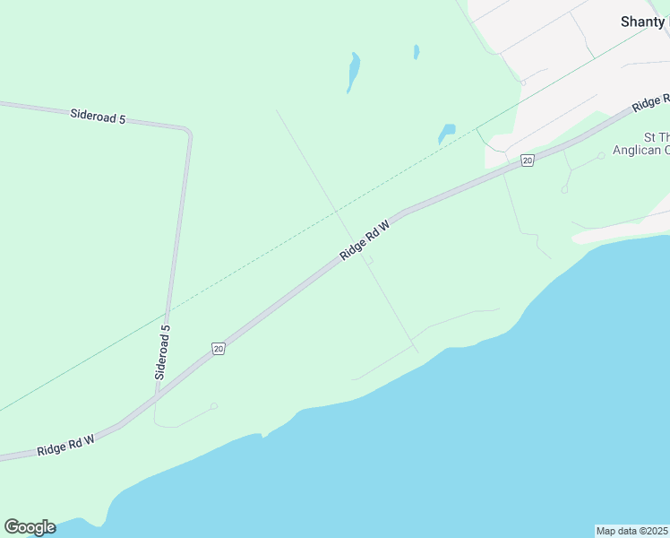 map of restaurants, bars, coffee shops, grocery stores, and more near 2447 Ridge Road West in Shanty Bay