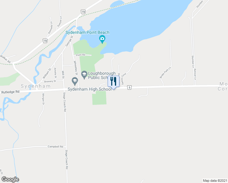 map of restaurants, bars, coffee shops, grocery stores, and more near 2779 Rutledge Road in Sydenham