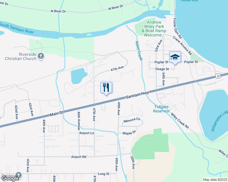 map of restaurants, bars, coffee shops, grocery stores, and more near 4879 48th Loop in Sweet Home