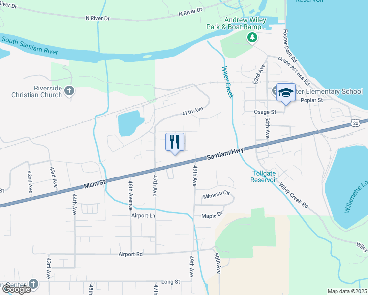 map of restaurants, bars, coffee shops, grocery stores, and more near 4860 48th Loop in Sweet Home