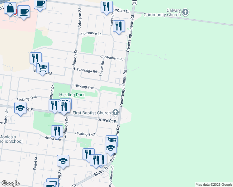 map of restaurants, bars, coffee shops, grocery stores, and more near in Barrie