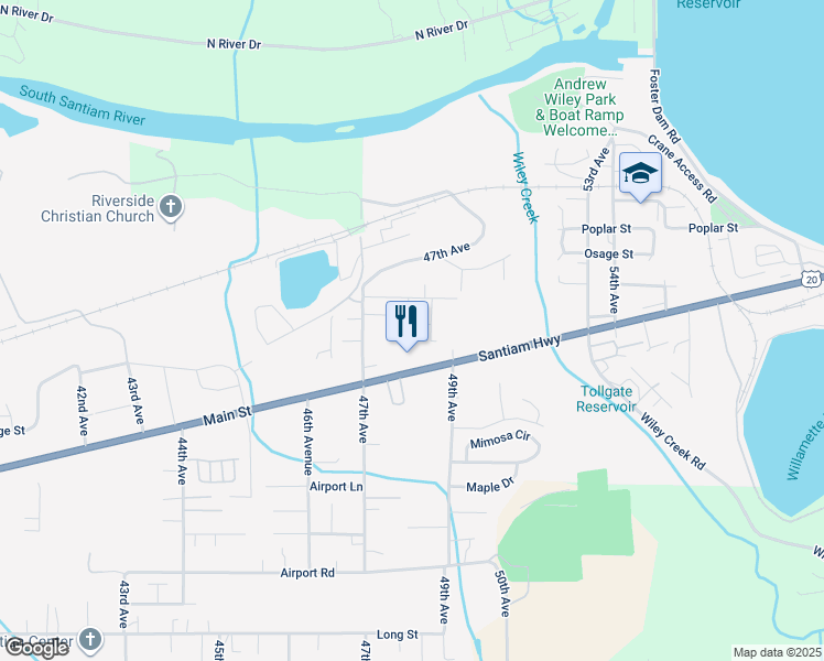 map of restaurants, bars, coffee shops, grocery stores, and more near 4879 48th Loop in Sweet Home