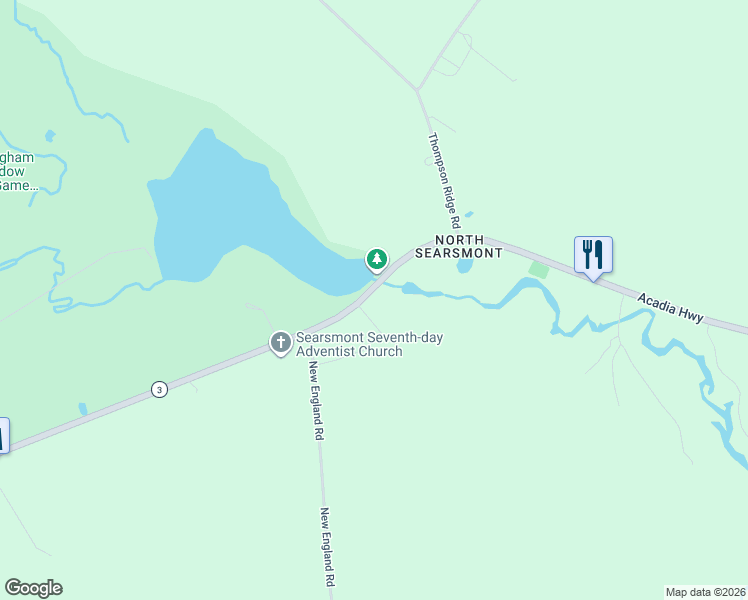 map of restaurants, bars, coffee shops, grocery stores, and more near 33 Belfast Augusta Road in Searsmont