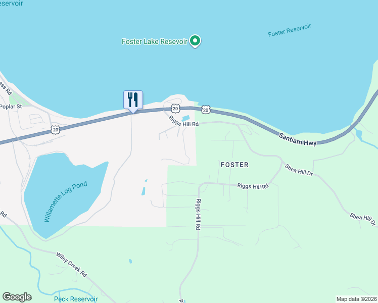 map of restaurants, bars, coffee shops, grocery stores, and more near 43835 Lakeview Way in Linn County
