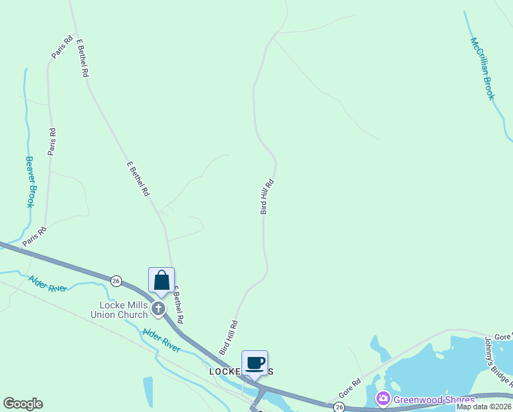 map of restaurants, bars, coffee shops, grocery stores, and more near 113 Bird Hill Road in Bethel