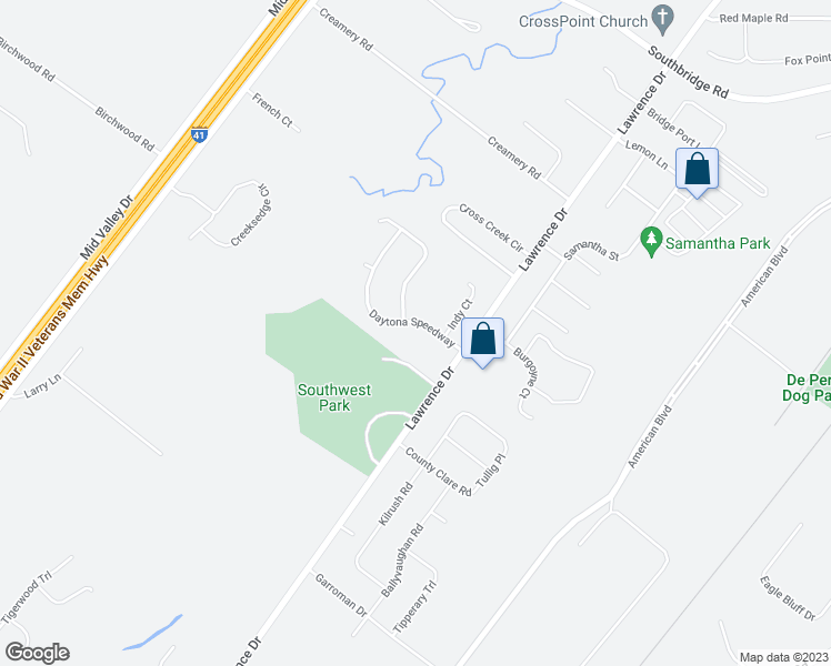 map of restaurants, bars, coffee shops, grocery stores, and more near 2390 Daytona Speedway in De Pere