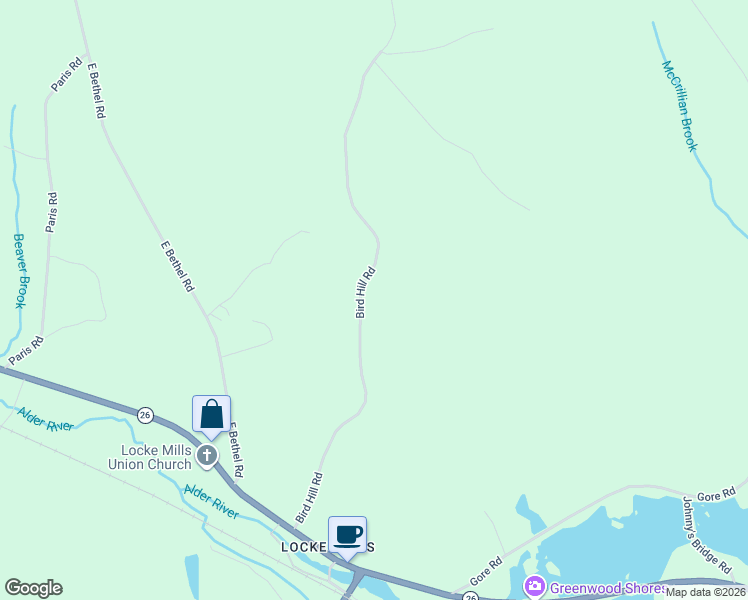 map of restaurants, bars, coffee shops, grocery stores, and more near 113 Bird Hill Road in Bethel