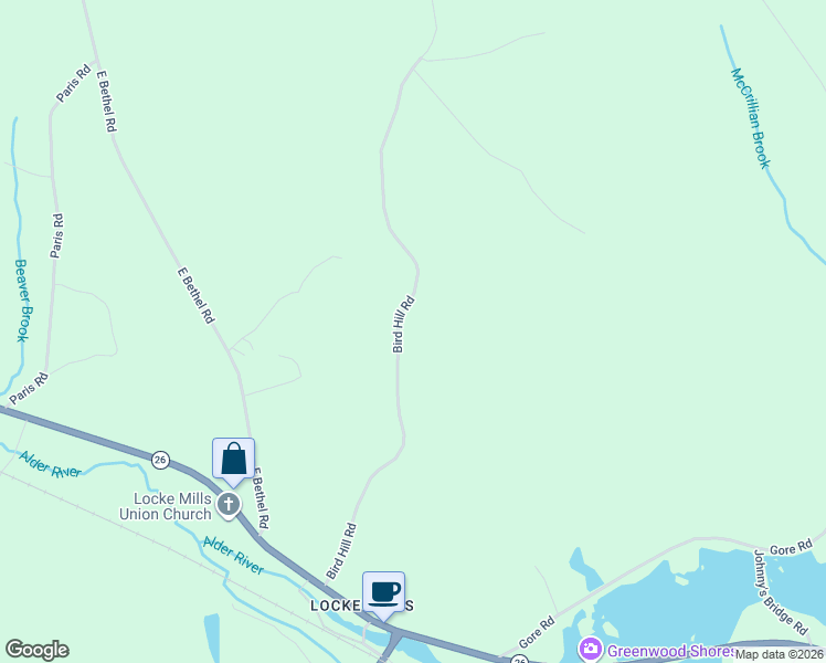 map of restaurants, bars, coffee shops, grocery stores, and more near 113 Bird Hill Road in Bethel