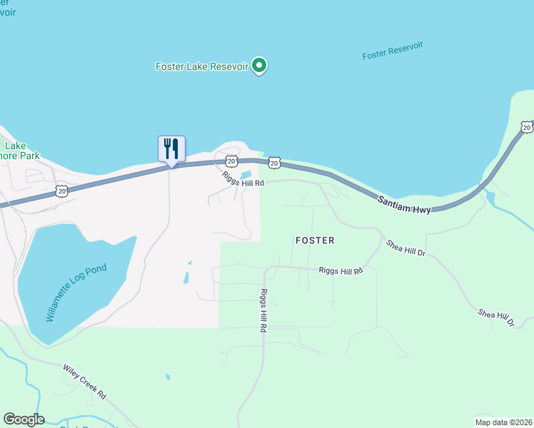 map of restaurants, bars, coffee shops, grocery stores, and more near 43835 Lakeview Way in Linn County