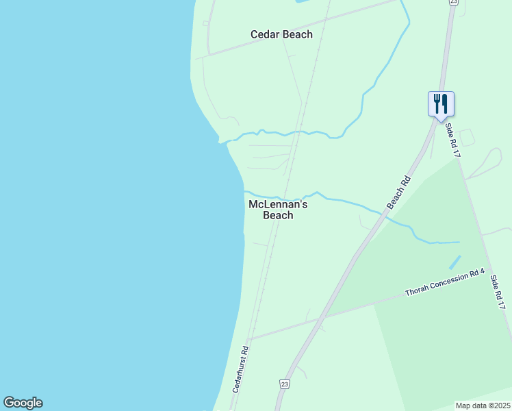 map of restaurants, bars, coffee shops, grocery stores, and more near 27440 Cedarhurst Road in McLennan's Beach