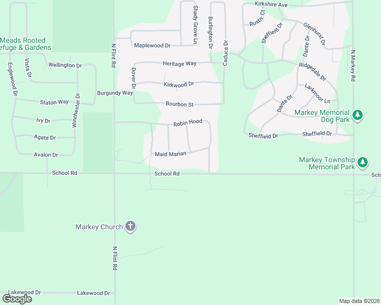 map of restaurants, bars, coffee shops, grocery stores, and more near 100 Friar Tuck Drive in Roscommon