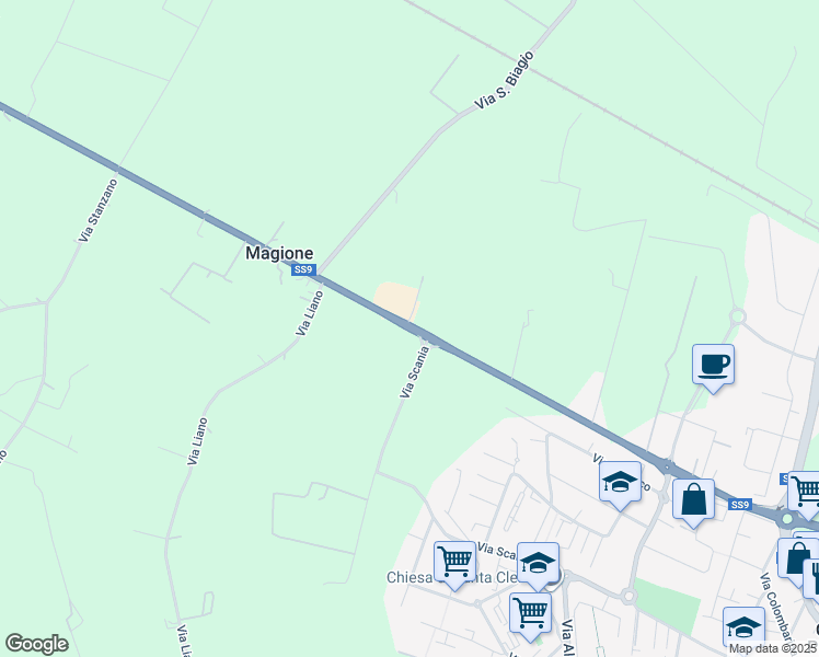 map of restaurants, bars, coffee shops, grocery stores, and more near 1318 Via Emilia Ponente in Città Metropolitana di Bologna