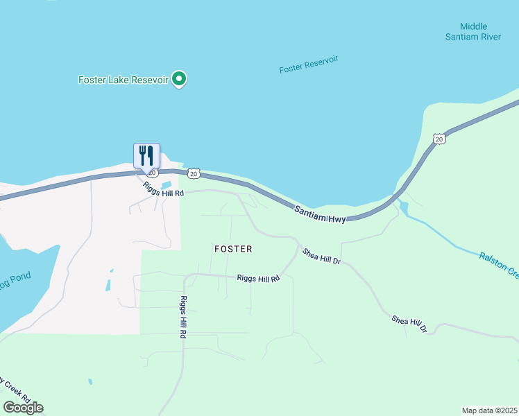 map of restaurants, bars, coffee shops, grocery stores, and more near 28043 Riggs Hill Road in Linn County