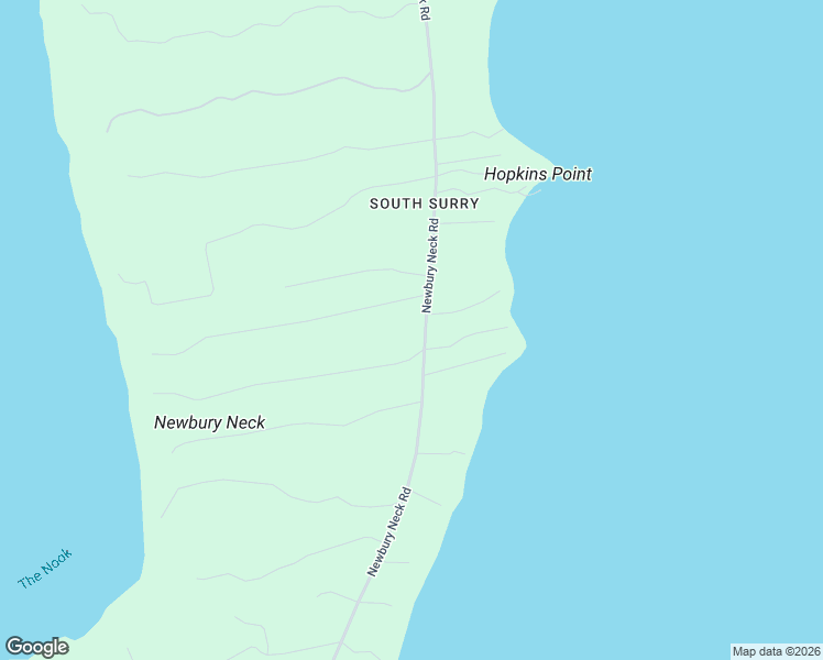 map of restaurants, bars, coffee shops, grocery stores, and more near 1505 Newbury Neck Road in Surry