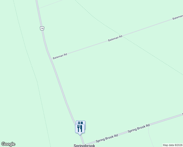 map of restaurants, bars, coffee shops, grocery stores, and more near 164 Bateman Road in Stirling-Rawdon