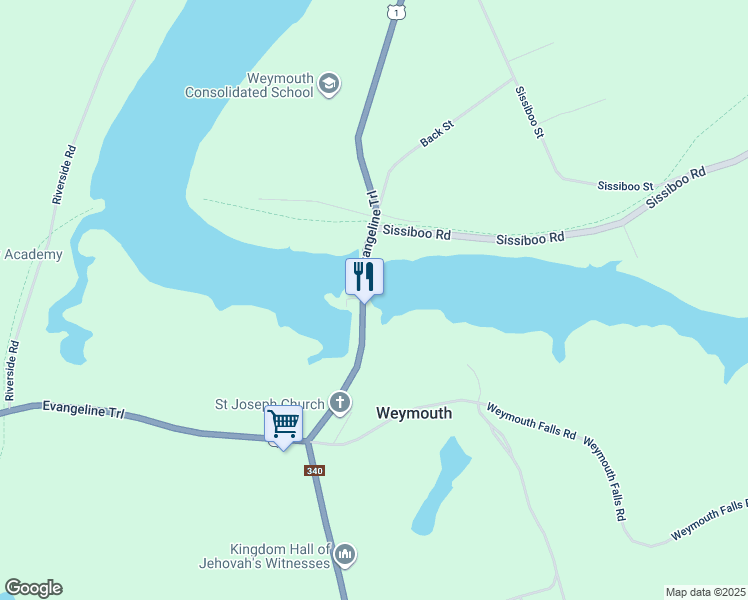 map of restaurants, bars, coffee shops, grocery stores, and more near 4574 Nova Scotia Trunk 1 in Weymouth