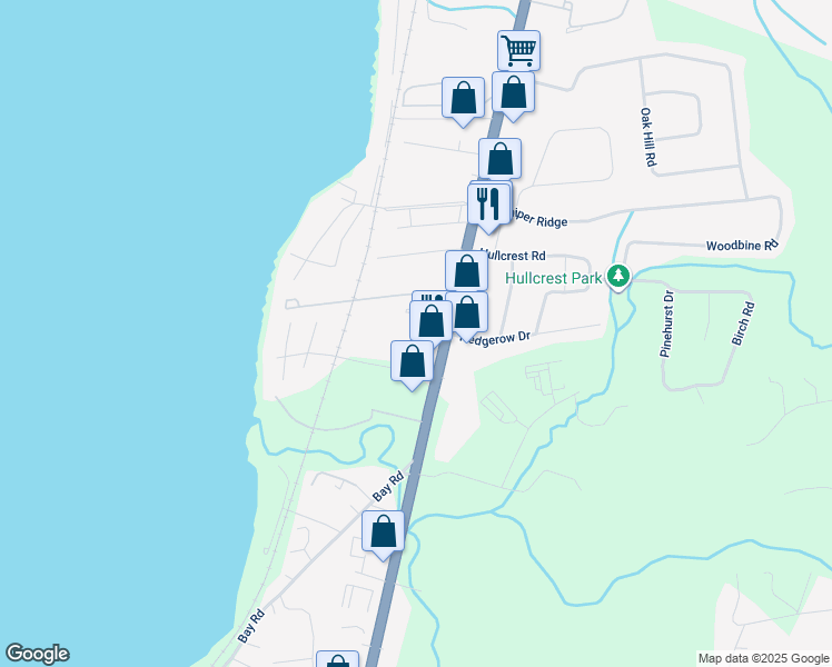 map of restaurants, bars, coffee shops, grocery stores, and more near in Shelburne