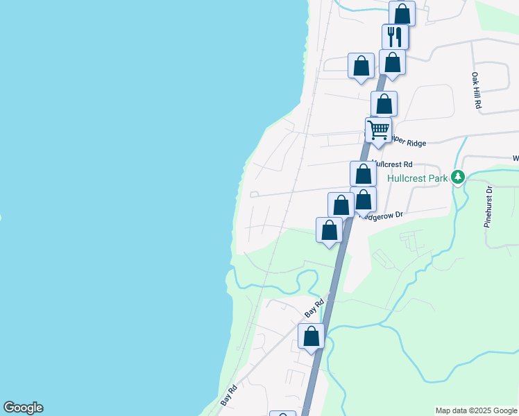 map of restaurants, bars, coffee shops, grocery stores, and more near 1 Sheridan Court in Shelburne