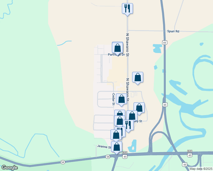 map of restaurants, bars, coffee shops, grocery stores, and more near 508 Pheasant Drive in New London