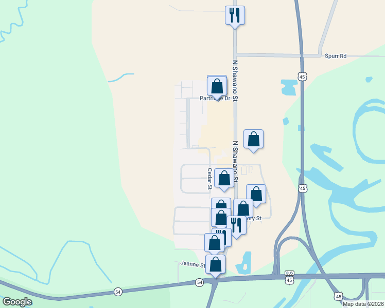 map of restaurants, bars, coffee shops, grocery stores, and more near 508 Pheasant Drive in New London