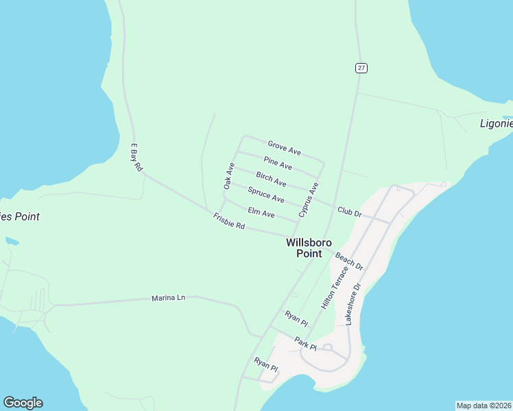 map of restaurants, bars, coffee shops, grocery stores, and more near 19 Elm Avenue in Willsboro