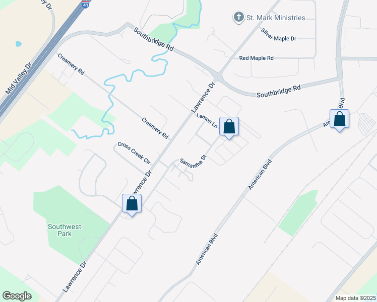 map of restaurants, bars, coffee shops, grocery stores, and more near 2243 Nick Lane in De Pere