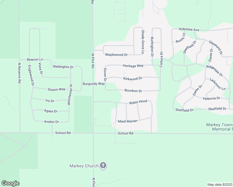 map of restaurants, bars, coffee shops, grocery stores, and more near 103-199 Bourbon Street in Roscommon