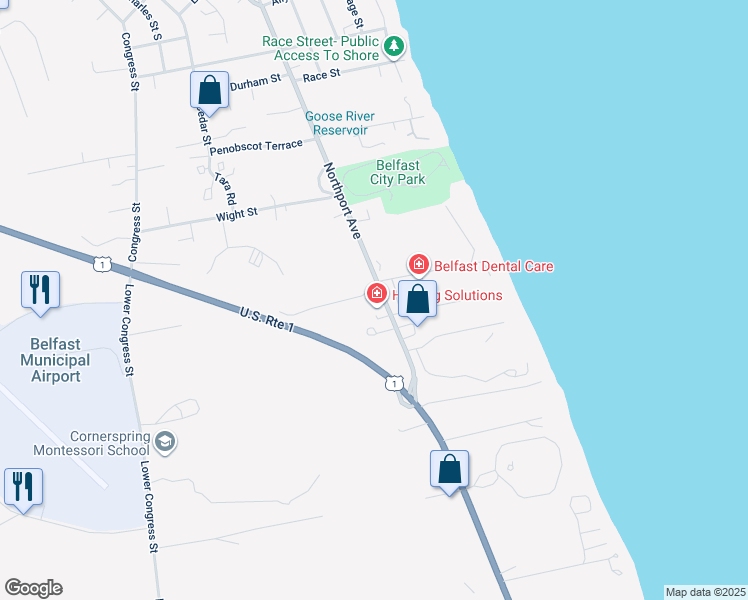 map of restaurants, bars, coffee shops, grocery stores, and more near 8 Fahy Street in Belfast