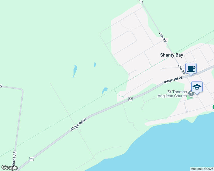 map of restaurants, bars, coffee shops, grocery stores, and more near 1033 Range Road in Shanty Bay