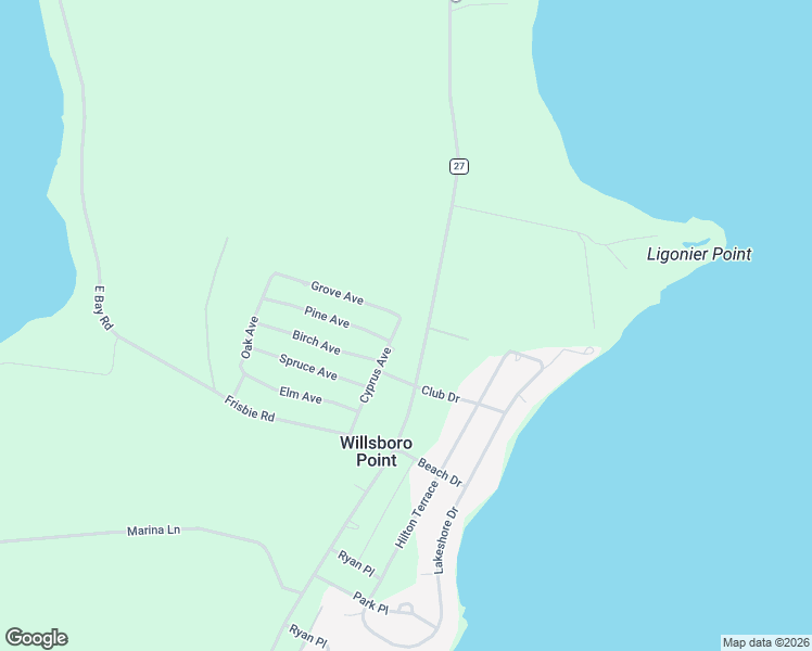 map of restaurants, bars, coffee shops, grocery stores, and more near 713 Point Road in Willsboro