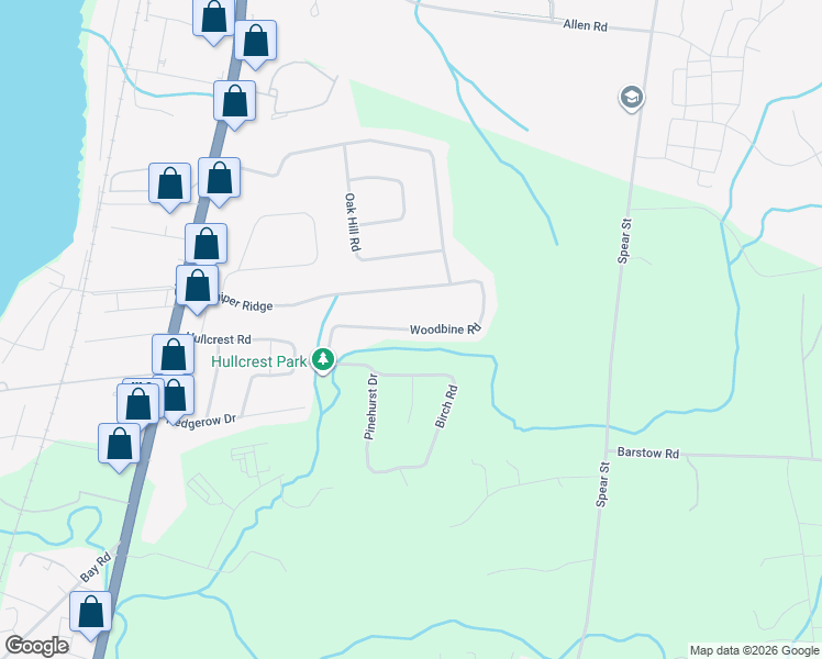 map of restaurants, bars, coffee shops, grocery stores, and more near 281 Woodbine Road in Shelburne
