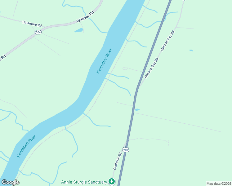 map of restaurants, bars, coffee shops, grocery stores, and more near 1536 Riverside Drive in Vassalboro