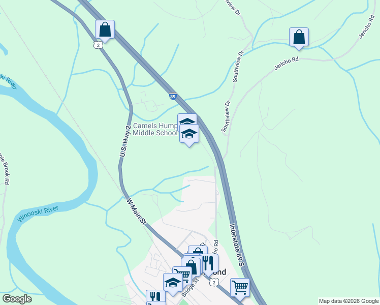 map of restaurants, bars, coffee shops, grocery stores, and more near 125 School Street in Richmond
