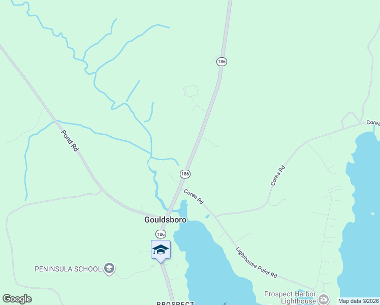 map of restaurants, bars, coffee shops, grocery stores, and more near 31 West Bay Road in Gouldsboro