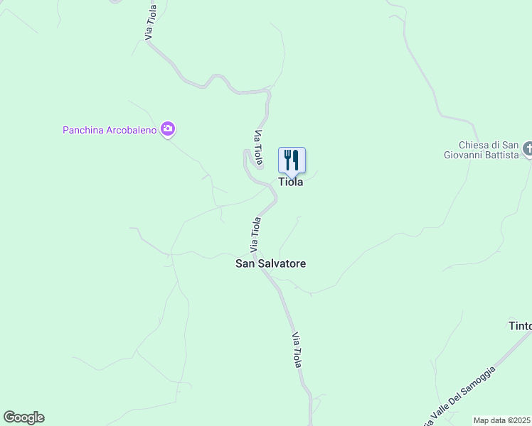 map of restaurants, bars, coffee shops, grocery stores, and more near 27 Via del Poggio in Tiola