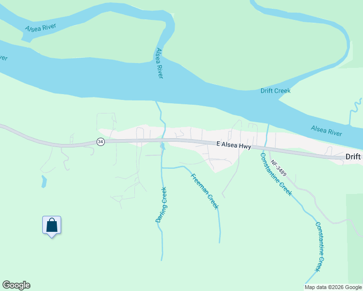 map of restaurants, bars, coffee shops, grocery stores, and more near 3493-3567 E Alsea Hwy in Waldport