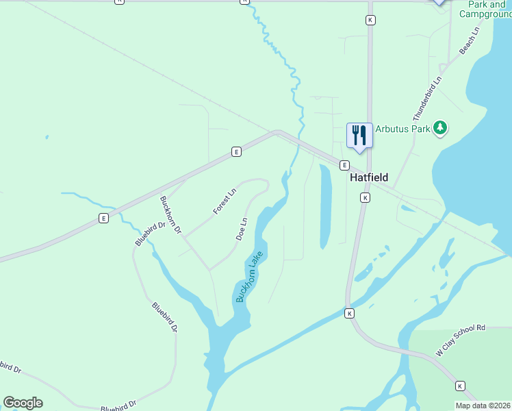 map of restaurants, bars, coffee shops, grocery stores, and more near W8439 Doe Lane in Merrillan