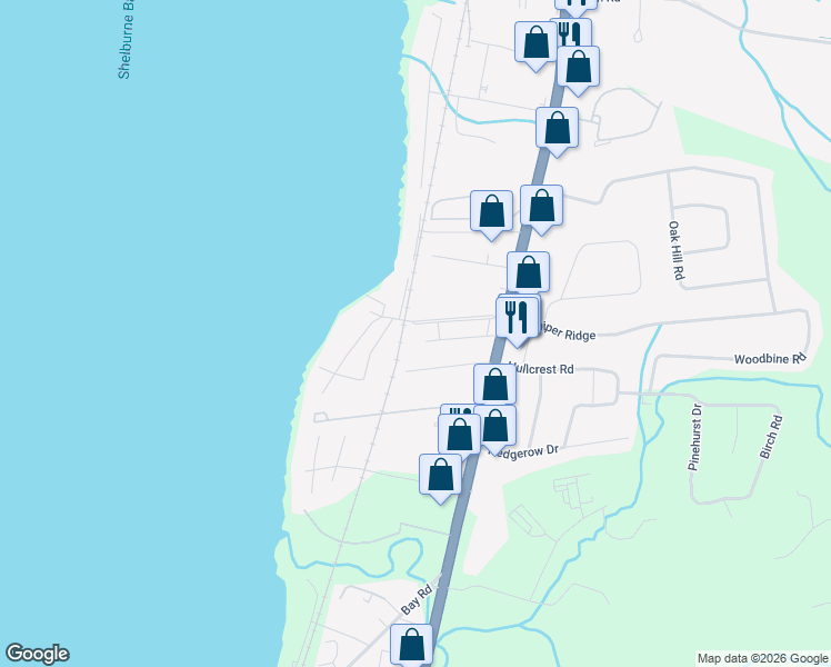 map of restaurants, bars, coffee shops, grocery stores, and more near 175 Palmer Court in Shelburne