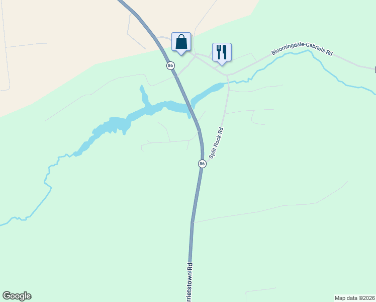 map of restaurants, bars, coffee shops, grocery stores, and more near 15 Rickerson Pond in Saranac Lake