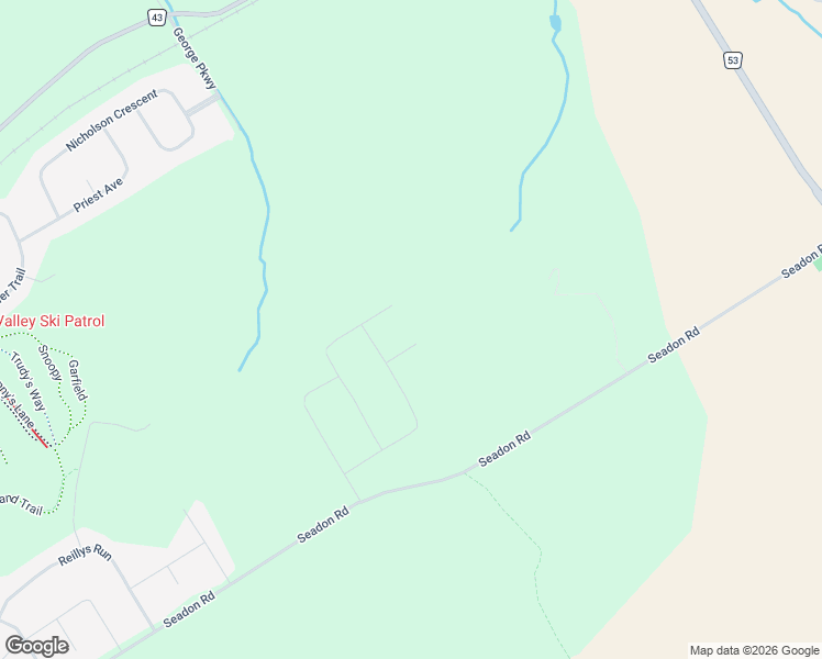 map of restaurants, bars, coffee shops, grocery stores, and more near Timber Wolf Trail in Minesing