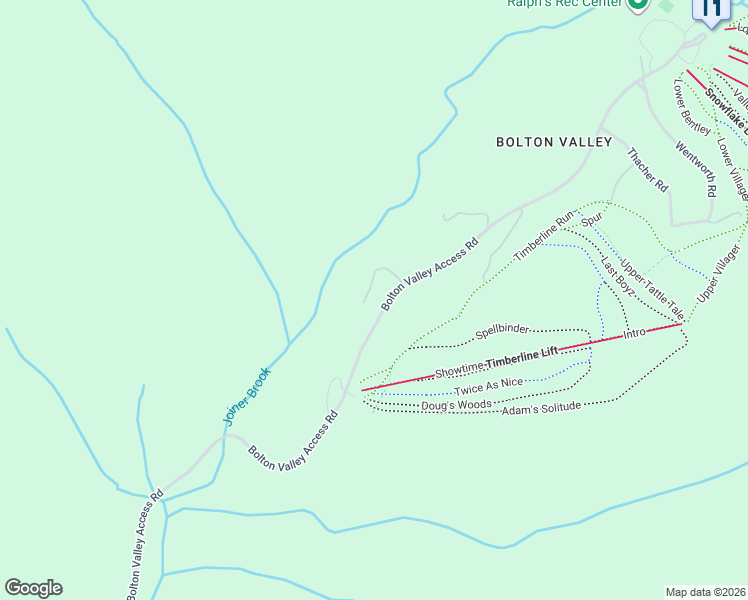 map of restaurants, bars, coffee shops, grocery stores, and more near 3500 Bolton Valley Access Road in Richmond