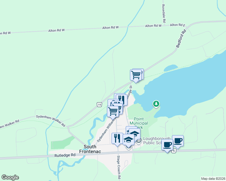 map of restaurants, bars, coffee shops, grocery stores, and more near 4519 Portland Avenue in Sydenham