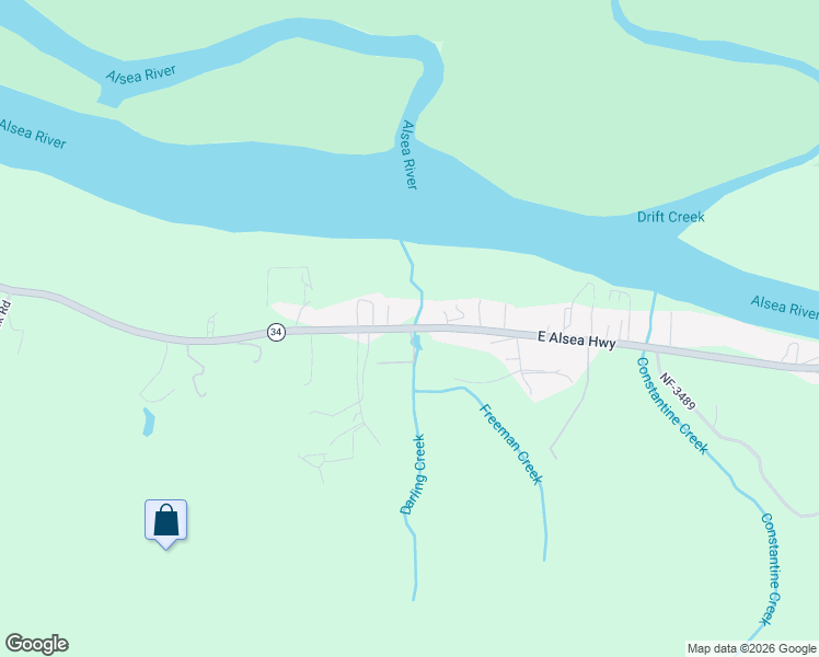 map of restaurants, bars, coffee shops, grocery stores, and more near 3493 East Alsea Highway in Waldport